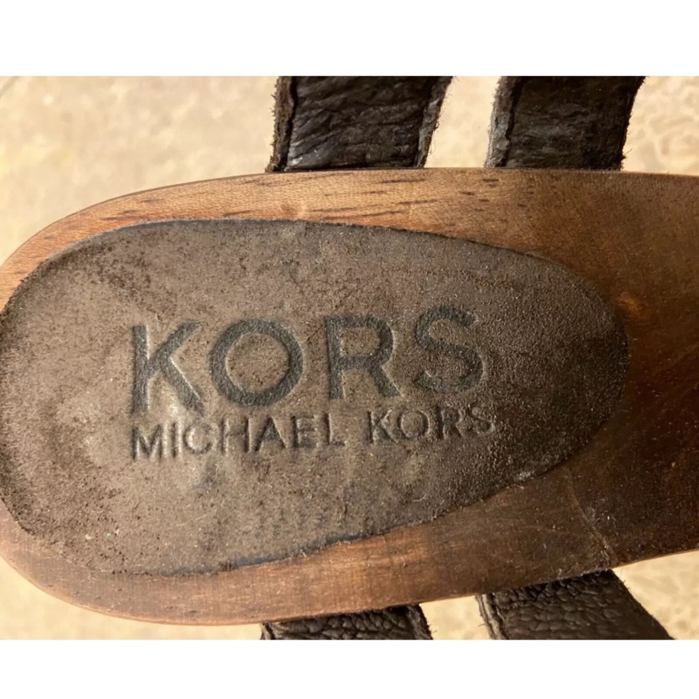 Michael Kors Mary Jane Block Heel & Leather Slingback Clogs Size 7 - Picture 6 of 6